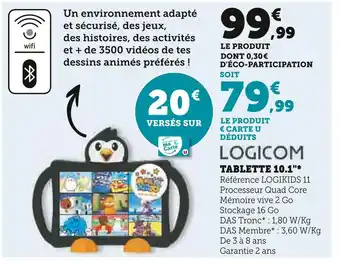 Hyper U Logicom tablette 10.1 offre