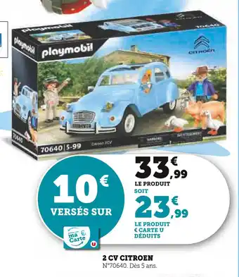 Hyper U Playmobil 2 cv citroen offre