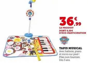 Hyper U Paw patrol tapis musical offre