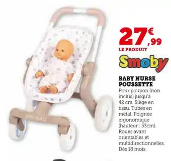 Hyper U Smoby baby nurse poussette offre