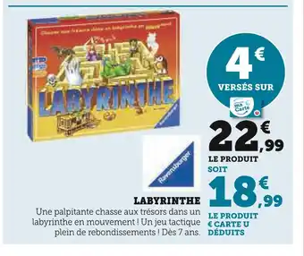Hyper U Ravensburger labyrinthe offre