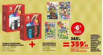 Hyper U Nintendo console nintendo switch lite + jeu nintendo switch parmi la selection offre