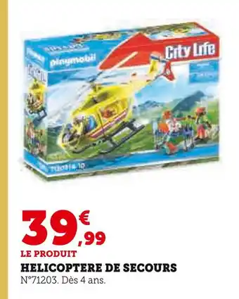 Playmobil helicoptere de secours