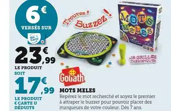 Hyper U Goliath mots meles offre