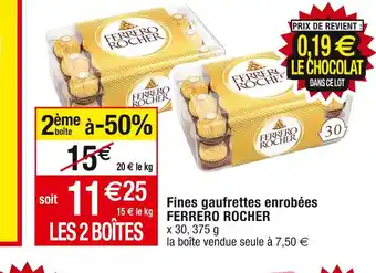 Cora x Carrefour Ferrero rocher fines gaufrettes enrobées offre