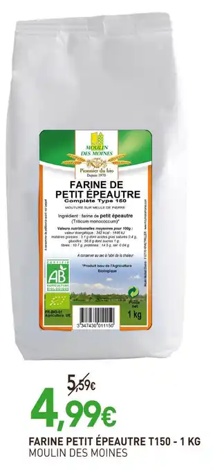 naturéO Moulin des moines farine petit épeautre t150 offre