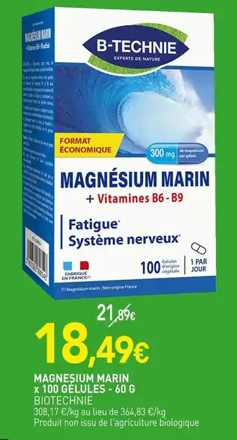 naturéO Biotechnie magnesium marin x 100 gélules offre