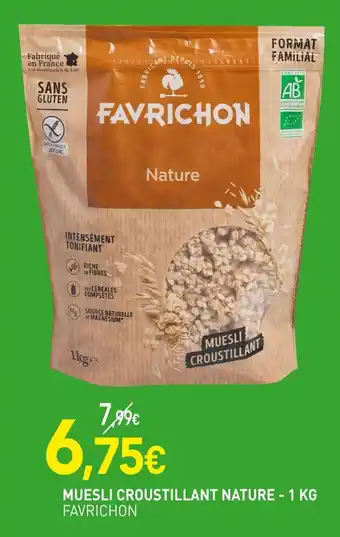 naturéO Favrichon muesli croustillant nature offre