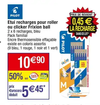 Cora x Carrefour Pilot etui recharges pour roller ou clicker frixion ball offre