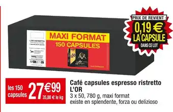 Cora x Carrefour L’or café capsules espresso ristretto offre