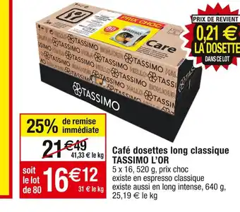 Cora x Carrefour Tassimo l’or café dosettes long classique offre