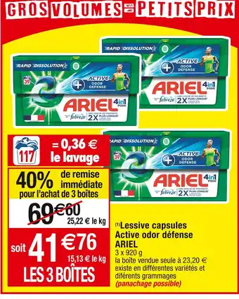 Cora x Carrefour Ariel (1)lessive capsules active odor défense offre