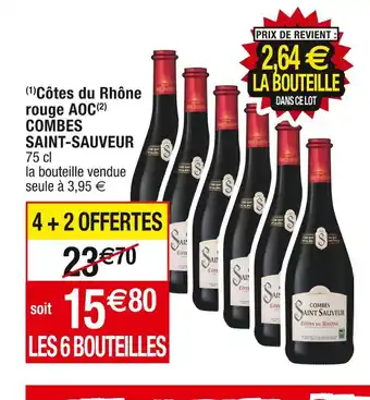 Cora x Carrefour Combes saint-sauveur côtes du rhône rouge aoc offre