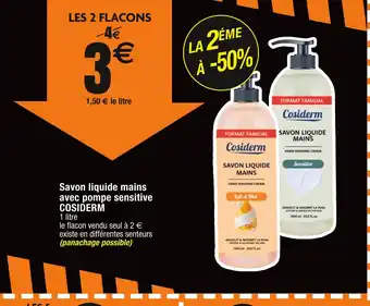 Cora x Carrefour Cosiderm savon liquide mains avec pompe sensitive offre