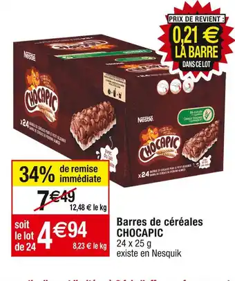 Cora x Carrefour Nestlé barres de céréales chocapic offre