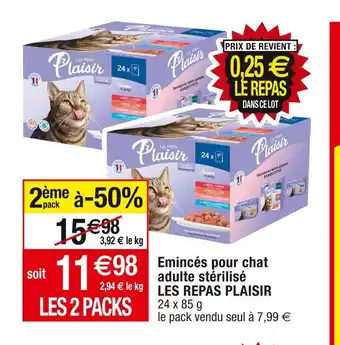 Cora x Carrefour Les repas plaisir emincés pour chat adulte stérilisé offre