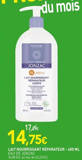 naturéO Eau de jonzac lait nourrissant réparateur offre