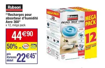 Cora x Carrefour Rubson recharges pour absorbeur d’humidité aero 360° offre