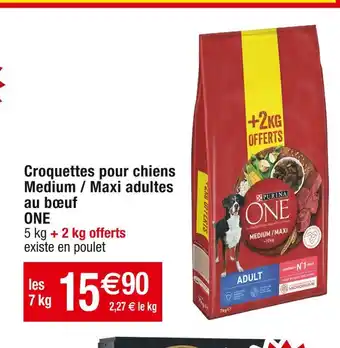 Cora x Carrefour Purina one croquettes pour chiens medium / maxi adultes au bœuf one offre
