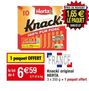 Cora x Carrefour Herta knacki original offre