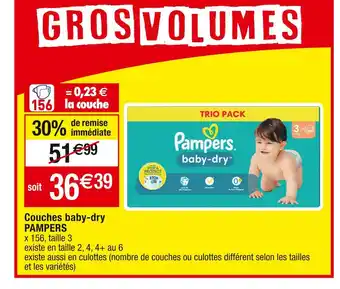Cora x Carrefour Pampers couches baby-dry offre