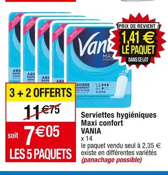 Cora x Carrefour Vania serviettes hygiéniques maxi confort offre