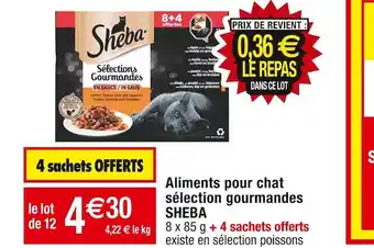 Cora x Carrefour Sheba aliments pour chat sélection gourmandes offre