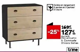 BUT Commode 3 tiroirs Sixties offre