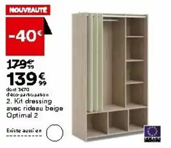 BUT Kit dressing avec rideau beige Optimal 2 offre