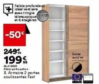 BUT Armoire 2 portes coulissantes Fast offre
