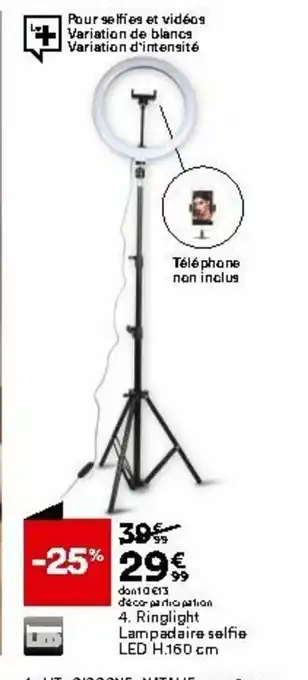 BUT Ringlight Lampadaire selfie offre