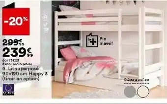 BUT Lit superposé 90x190 Happy 3 offre