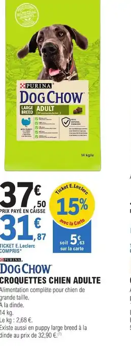 E.Leclerc CROQUETTES CHIEN ADULTE offre