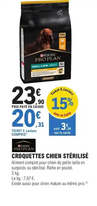 E.Leclerc CROQUETTES CHIEN STÉRILISÉ offre