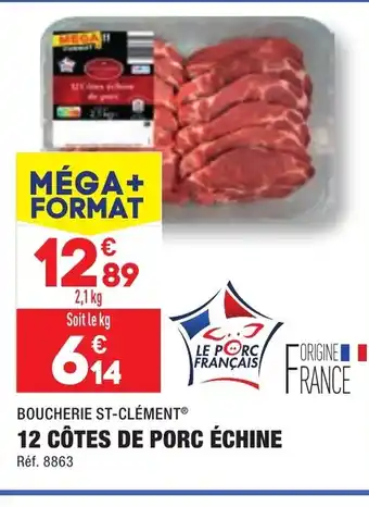 ALDI 12 CÔTES DE PORC ÉCHINE offre