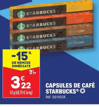 ALDI CAPSULES DE CAFÉ STARBUCKS offre