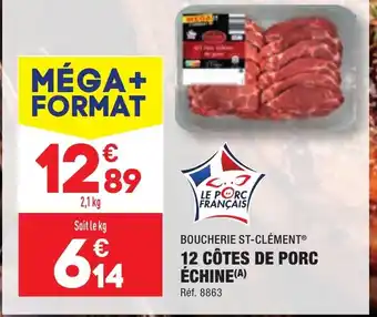 ALDI 12 CÔTES DE PORC ÉCHINE offre