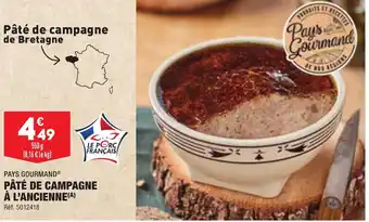 ALDI PÂTÉ DE CAMPAGNE À L'ANCIENNE offre
