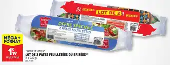 ALDI LOT DE 2 PÂTES FEUILLETÉES OU BRISÉES offre