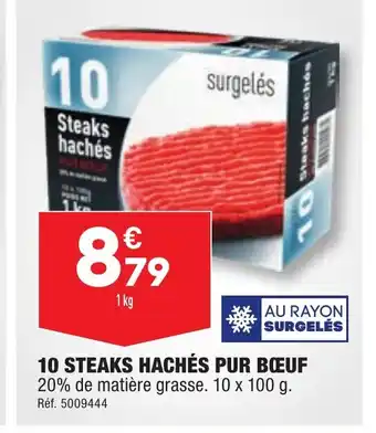 ALDI 10 STEAKS HACHÉS PUR BŒUF offre