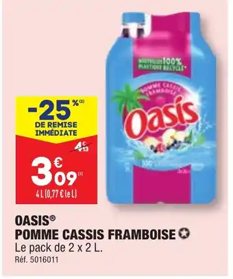 ALDI OASIS POMME CASSIS FRAMBOISE offre