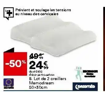 BUT Lot de 2 oreillers Memodream offre