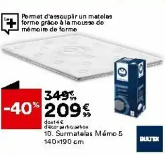 BUT Surmatelas Mémo 5 offre
