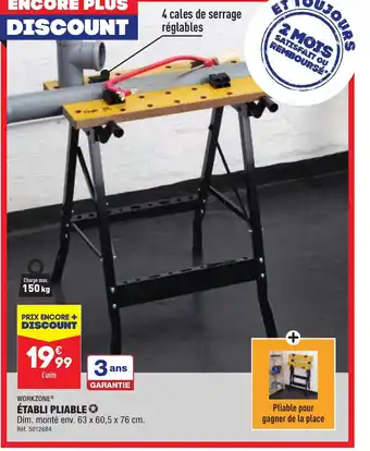 ALDI ÉTABLI PLIABLE offre