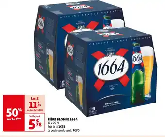 Auchan BIÈRE BLONDE 1664 offre