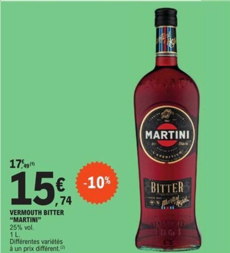 Promo VERMOUTH BITTER "MARTINI" chez E.Leclerc