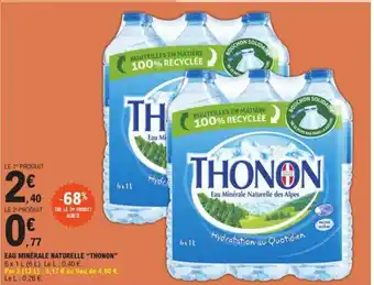 E.Leclerc EAU MINÉRALE NATURELLE "THONON" offre