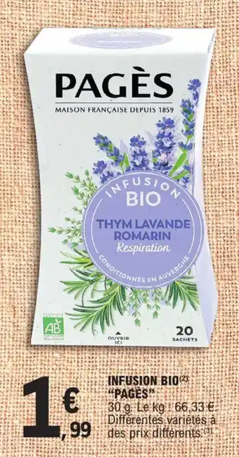 E.Leclerc INFUSION BIO "PAGES" offre