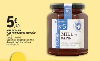 E.Leclerc MIEL DE SAPIN "LES APICULTEURS ASSOCIÉS" 375 g. offre