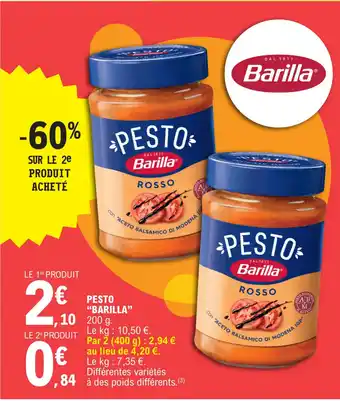 E.Leclerc PESTO "BARILLA" offre